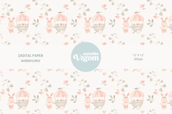 Download Watercolor Easter Bunny Pattern - Watercolor easter Collection