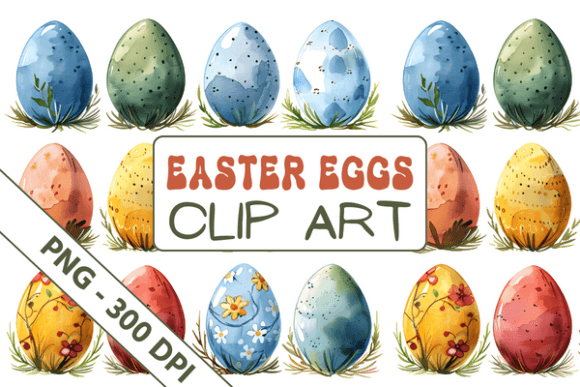 Download Watercolor Easter Eggs Clipart 01 - Watercolor easter Collection