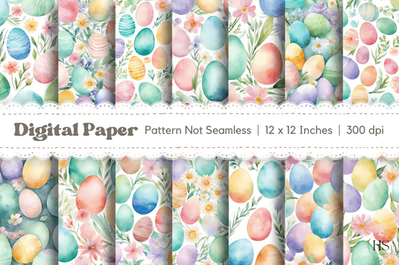 Download 15 Watercolor Pastel Floral Easter Eggs - Egg Collection