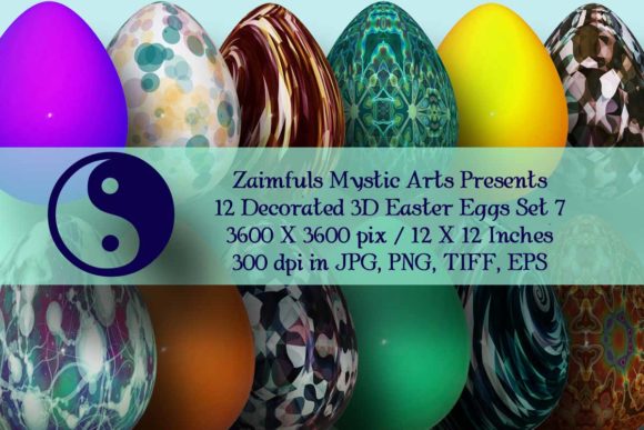Download 12 Easter Eggs 3D Set 7 - Egg Collection