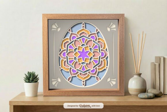 Download Easter Egg Mandala Shadow Box SVG - Egg Collection