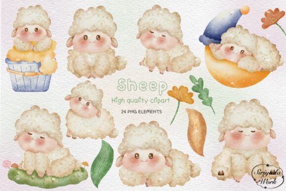 Download Watercolor Sheep Clipart, Nursery Clipar - Watercolor sheep clipart Collection