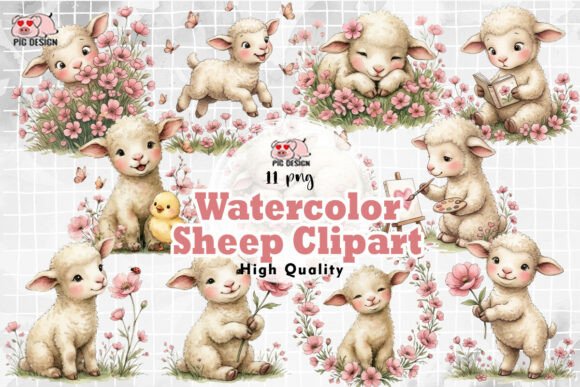 Download Watercolor Sheep Clipart PNG - Watercolor sheep clipart Collection