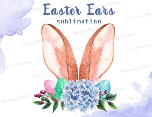 Download Watercolor Easter Ears Sublimation PNG - Watercolor easter Collection