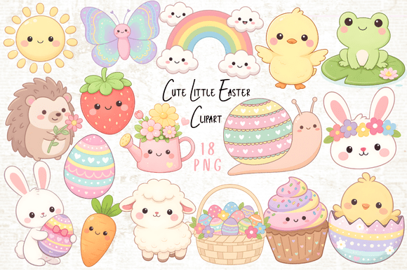 Download Cute Little Easter Clipart PNG - Premium Resources