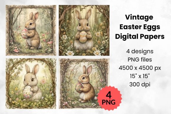 Download Vintage Easter Bunny with Egg Papers - Egg Collection