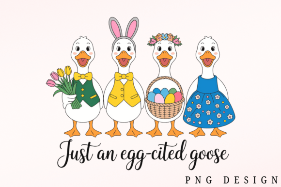 Download Just an Egg-cited Easter Goose PNG Desig - Egg Collection