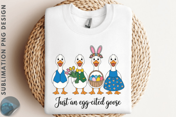 Download Just an Egg-cited Easter Goose PNG Desig - Egg Collection
