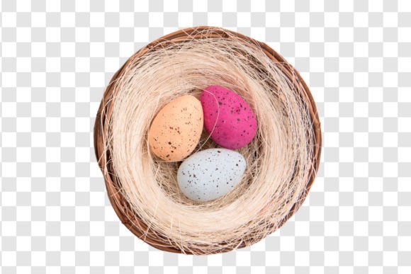 Download #5525 Basket with Colored Eggs Isolated - Egg Collection